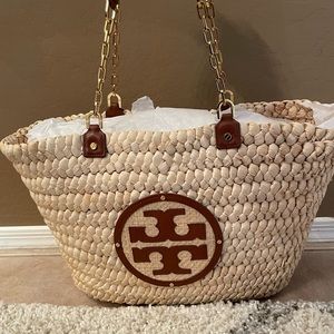 Tory Burch raffia beach tote